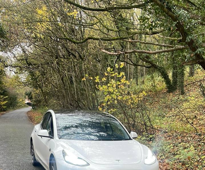 Tesla Model 3 on the road